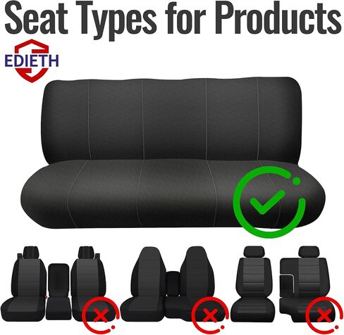 Custom Fit Bench Seat Covers for Chevy 1973-1999 C/K Series Full Size Classic Trucks, Without Headrests, Knitted Mesh Fabric with Soft Foam Lining - Black in Saudi Arabia