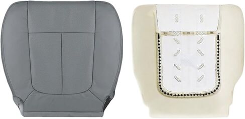 SecosAutoparts Gray Front Driver Side Bottom & Foam Cushion Replacement Leather Seat Cover Compatible with Ford F150 Lariat 2009 2010 2011 2012 2013 2014 in Kuwait