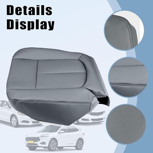 SecosAutoparts Gray Front Driver Side Bottom & Foam Cushion Replacement Leather Seat Cover Compatible with Ford F150 Lariat 2009 2010 2011 2012 2013 2014 in Kuwait