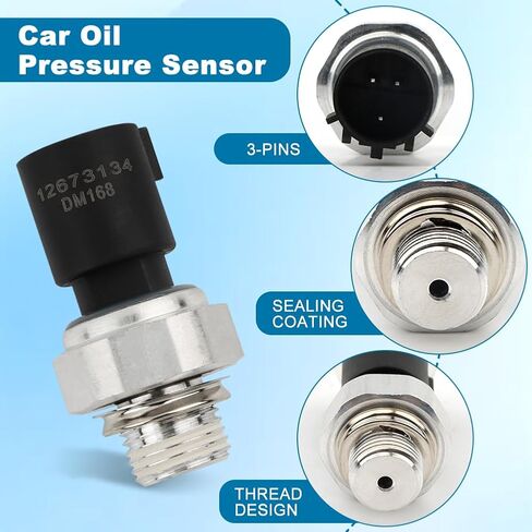 Oil Pressure Sensor with Socket Compatible for Chev-y Silverad-o 1500 2500 3500 4500 Taho-e Suburba-n Express Cruz-e Avalanch-e Caprice SS, for Canyon, for Cadilla-c H2/H3/ H3T(Color:Black) in Saudi Arabia