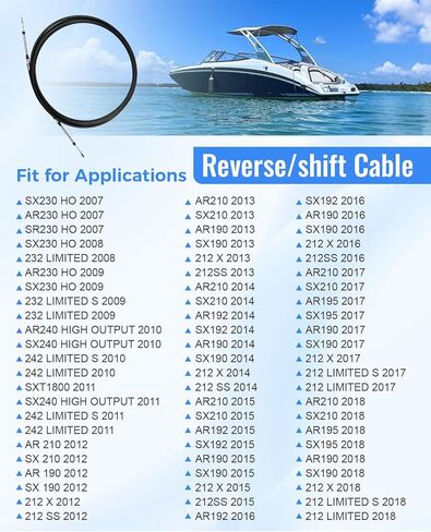 Reverse/Shift Cable Fit for Yamaha Jet Boat AR/SR/SX Series - Replaces F2A-U149C-00-00, (2007-2018) in Kuwait