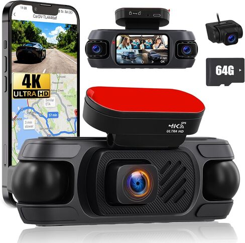 4 Channel Dash Cam Front and Rear Inside Left Right,3 Inch 1080P Dash Camera for Cars Car Camera with IR Night Vision,Loop Recording,G-Sensor,Parking Assistance,24H Parking Monitor in Saudi Arabia