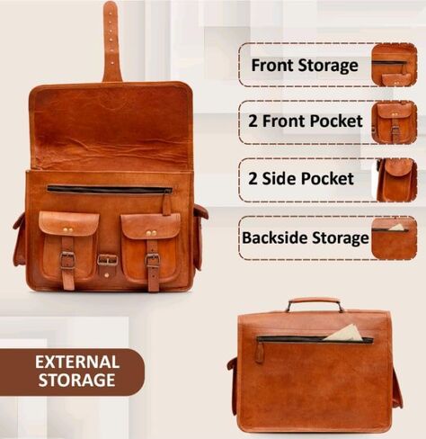 Vintage Leather Laptop Messenger Bag 16 Inch Crossbody Shoulder Satchel for Men Women Work Office Briefcase Business Laptop Bag Professional Work Bag College Messenger Bag Travel Satchel in Saudi Arabia