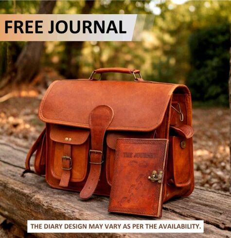 Vintage Leather Laptop Messenger Bag 16 Inch Crossbody Shoulder Satchel for Men Women Work Office Briefcase Business Laptop Bag Professional Work Bag College Messenger Bag Travel Satchel in Saudi Arabia