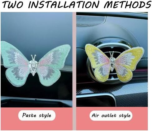 6PCS Butterfly Air Vent Clips, Embroidered Air Conditioning Outlet Clip with Dancing Wings, Colorful Car Interior Accessories, Car Dashboard Decorations for All Models in Saudi Arabia
