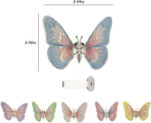 6PCS Butterfly Air Vent Clips, Embroidered Air Conditioning Outlet Clip with Dancing Wings, Colorful Car Interior Accessories, Car Dashboard Decorations for All Models in Saudi Arabia