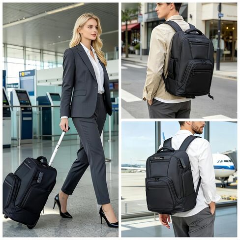 Rolling Backpack with Wheels - Water-Resistant, that fits a 17-inch laptop，Anti-theft, ideal for travel and business use—a Rolling Backpack with Wheels in Saudi Arabia