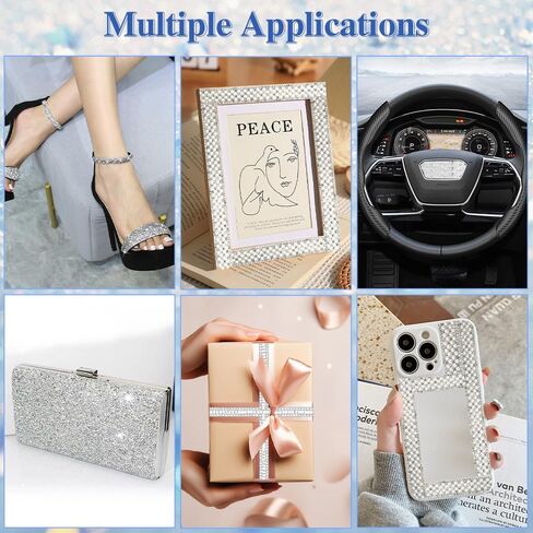 Pearl Rhinestone Strips 3 Rolls Rhinestone Ribbon Self Adhesive Crystal Tape Pearls Wrap Roll Stickers Bling Rhinestones Strand Pearls Strips Trim for DIY Crafts Wedding Birthday Party Decor in Kuwait