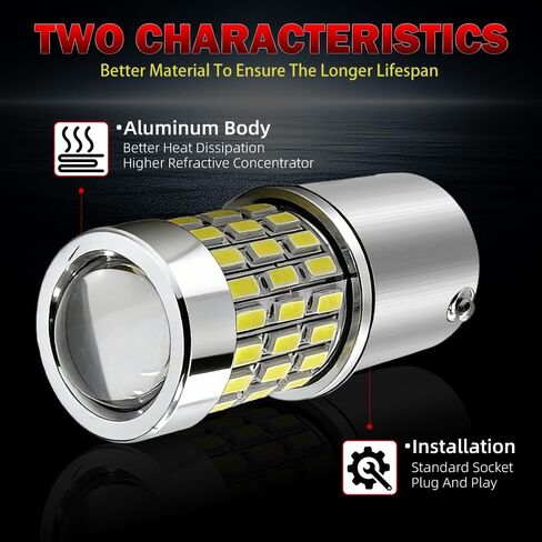 2-Pack 1156 LED Headlight Bulbs with Projector for John Deere S130 S140 S160 S170 S180, 1156 Lawn Tractors - 6000K 12V BA15S (AD2062R) in Saudi Arabia