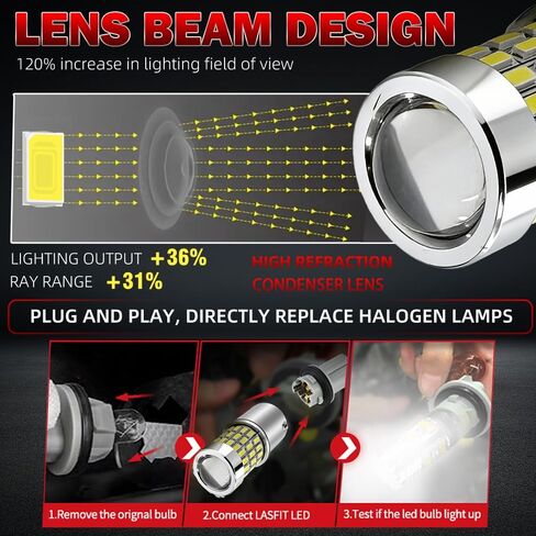 2-Pack 1156 LED Headlight Bulbs with Projector for John Deere S130 S140 S160 S170 S180, 1156 Lawn Tractors - 6000K 12V BA15S (AD2062R) in Saudi Arabia