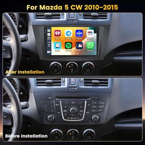 for Mazda 5 CW 2010-2015 Android Car Stereo 9" Touch Screen with Wireless Carplay Android Auto, Radio Dash Kit GPS Navigation WiFi Bluetooth SWC Mirror Link, Mic Backup Camera in Saudi Arabia