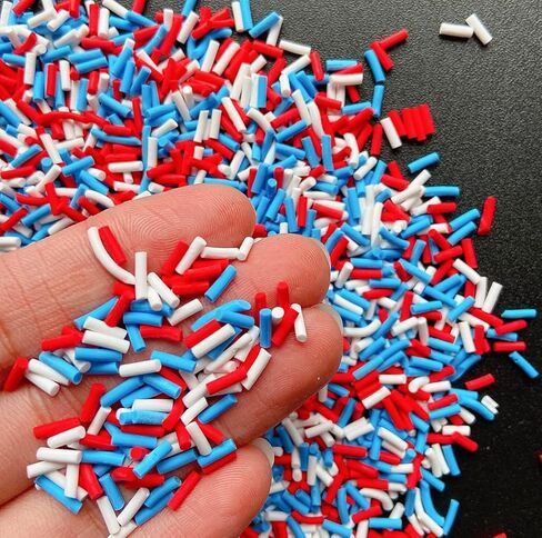 50g Fake Resin Sprinkles,Patriotic Red, White and Blue Decorative Resin Sprinkles for Nail Art, scrapbooking embellishments,DIY Crafts, Cake, Phone Case Decorations in Saudi Arabia