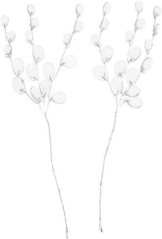 50pcs Artificial Acrylic Flower Water Drop Crystal Flower Branches for Wedding Party Floral Decoration - Silver in Kuwait