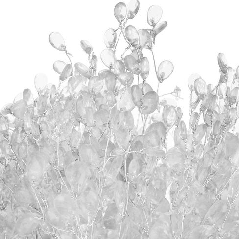50pcs Artificial Acrylic Flower Water Drop Crystal Flower Branches for Wedding Party Floral Decoration - Silver in Kuwait