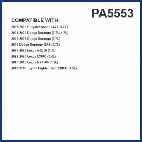 PG Engine Air Filter PA5553 | Fits 2024-2025 Lexus GX550, 2022-2025 LX600, 2025 LX700h, 2004-2009 Dodge Durango, 2010-2015 Lexus RX450h, 2011-2016 Toyota Highlander in Kuwait