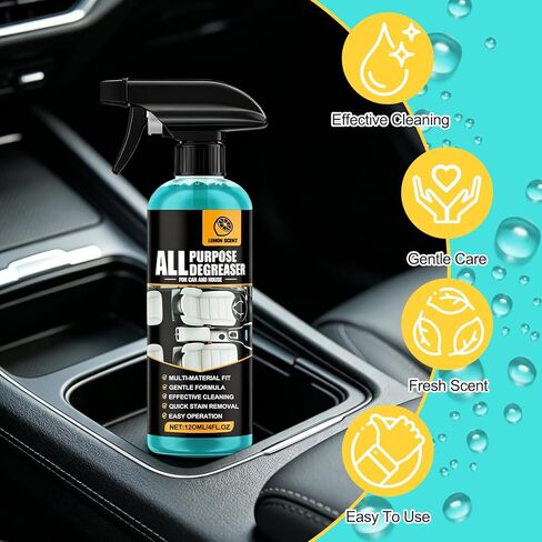 2Pcs All Purpose Degreaser for Car and House, Lemon Scent Mulit Heavy-Duty Cleaning Spray, Car and House Multi-purpose Cleaning Spray, Quick Stain Removal For Cars Kitchen Bathroom in Saudi Arabia