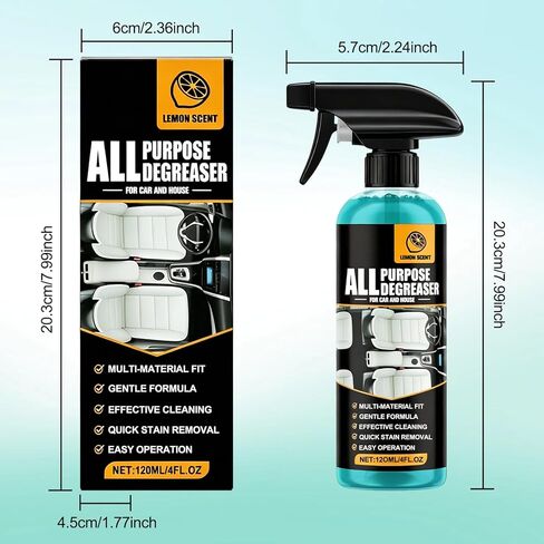 2Pcs All Purpose Degreaser for Car and House, Lemon Scent Mulit Heavy-Duty Cleaning Spray, Car and House Multi-purpose Cleaning Spray, Quick Stain Removal For Cars Kitchen Bathroom in Saudi Arabia