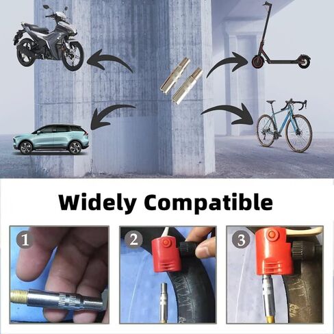 Valve Stem Extension for Motorcycles, RVs, Bicycles, Strollers, Dually Tire Valve Extender, Stainless Steel with Chrome Finish, 3.9cm Length, 2 Pack in Saudi Arabia