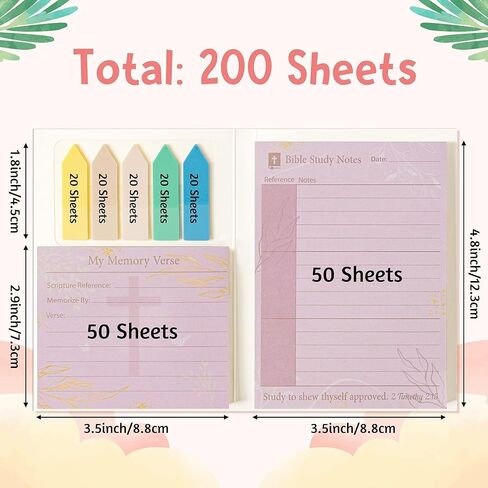L1rabe Easter Holy Bible Study Sticky Notes, Blue Pink Sunday School Cross Christian Bible Notes, 400 Sheets Holy Marked Verse Study Journaling Notepads Self-Adhesive Transparent Writable Index Tabs in Saudi Arabia