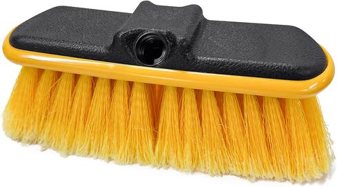 Car Wash Brush Head with Soft Bristle, Flow Thru Washing Brush Compatible with Waterflow Poles, Professional Scrub Broom Exterior Cleaning Head Replacement for RV Truck Boat in Kuwait