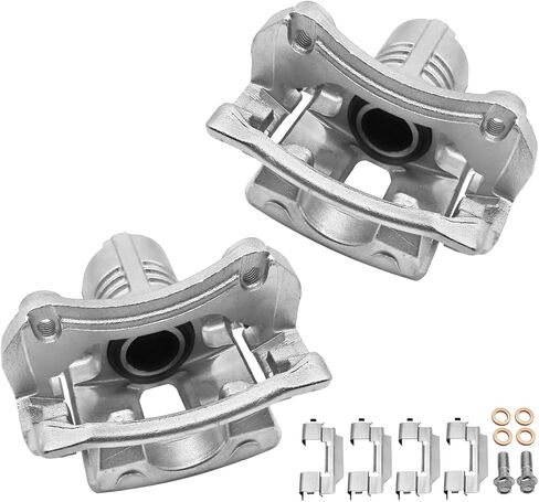 Rear Disc Brake Caliper Assembly with Bracket Compatible with Cadillac CTS 2008 2009 2010 2011 2012 2013 3.0L/3.6L 18-B5118 18-B5119, Rear Driver and Passenger Side, 2pcs Brake Caliper in Kuwait