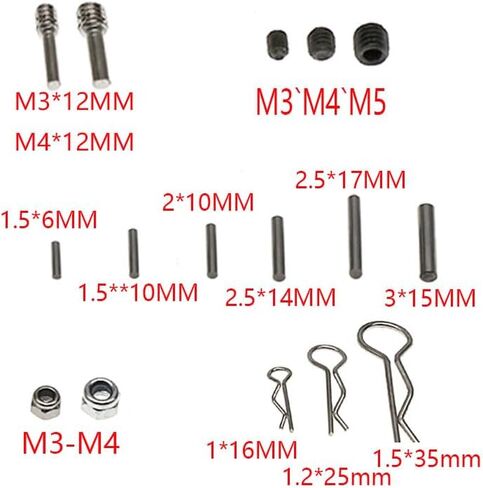 RC Cars 1/8, 1/10, 1/12, 1/16; Driveshafts, Universal Joint Mounting Screws, Coupler Mounting Pins, Set; Driveshaft Mounting Screws Compatible with Axial SCX10 90046, Traxxas TRX-4 D90, Tamiya CC01 in Saudi Arabia