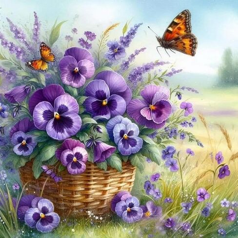 Stalente Diamond Painting Kits for Adults Flower, 5D DIY Diamond Art Kits for Beginners Round Full Drill Diamond Painting for Home Wall Decoration Gift 12×12inch in Kuwait