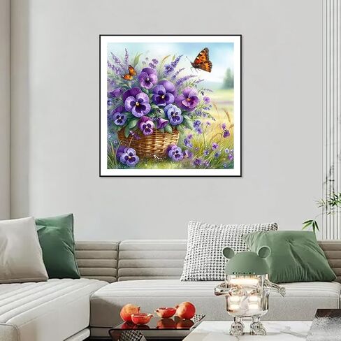 Stalente Diamond Painting Kits for Adults Flower, 5D DIY Diamond Art Kits for Beginners Round Full Drill Diamond Painting for Home Wall Decoration Gift 12×12inch in Kuwait