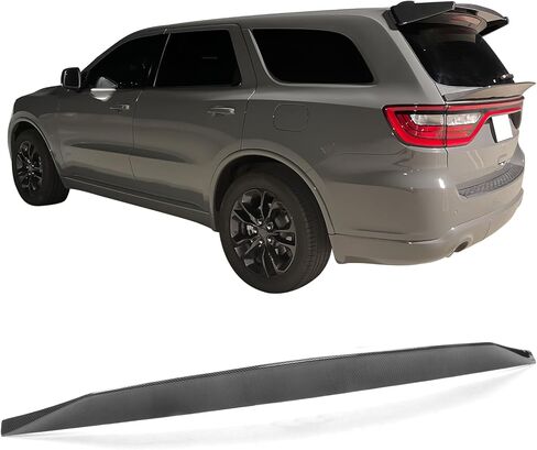IKON MOTORSPORTS، سبويلر صندوق السيارة متوافق مع دودج دورانجو 2014-2026، نمط منقار البط أسود لامع من بلاستيك ABS الخلفي لغطاء الصندوق الخلفي وشفة جناح سبويلر in Kuwait