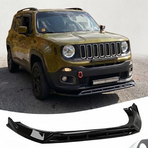 Front Bumper Lip Splitter Compatible with Jeep Renegade 2015-2018 Exterior Accessories Under Chin Spoiler Body Kit Add Underbody Lip On Not for Trailhawk ABS Material Gloss Black in Saudi Arabia