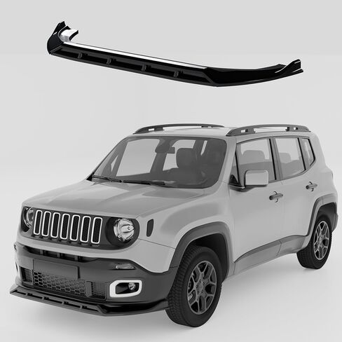Front Bumper Lip Splitter Compatible with Jeep Renegade 2015-2018 Exterior Accessories Under Chin Spoiler Body Kit Add Underbody Lip On Not for Trailhawk ABS Material Gloss Black in Saudi Arabia