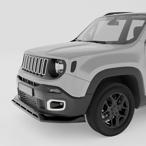 Front Bumper Lip Splitter Compatible with Jeep Renegade 2015-2018 Exterior Accessories Under Chin Spoiler Body Kit Add Underbody Lip On Not for Trailhawk ABS Material Gloss Black in Saudi Arabia