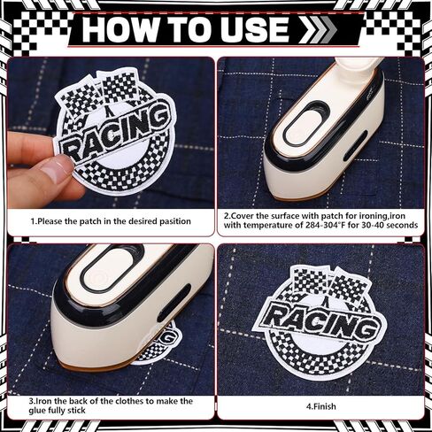 118 Pcs Checkered Racing Flag Iron on Patches, Letters and Numbers Sew on Patches for Racing Embroidered Patch for Clothes Hat Backpack Jeans Jacket in Saudi Arabia