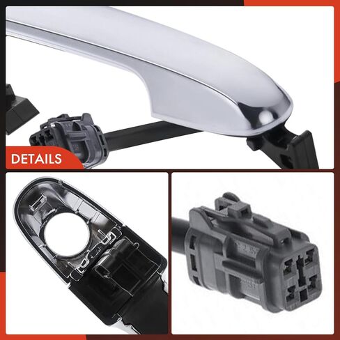 A-Premium Front Left Driver Side Exterior Door Handle with Keyhole Compatible with Kia Forte 2011-2013 Hatchback, Forte 2010-2013 Sedan, Forte Koup 2010-2013 Coupe, Chrome, Replace# 826521M240 in Kuwait