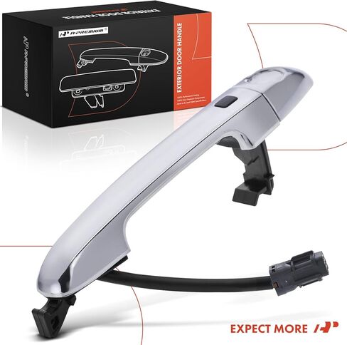 A-Premium Front Left Driver Side Exterior Door Handle with Keyhole Compatible with Kia Forte 2011-2013 Hatchback, Forte 2010-2013 Sedan, Forte Koup 2010-2013 Coupe, Chrome, Replace# 826521M240 in Kuwait