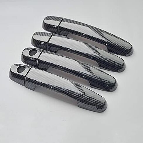 for Toyota Corolla Axio Altis 2008-2013 Chrome Carbon Fiber Car Door Handle Cover Trim Car Styling Accessories Overlay Sticker - ( Color Name: Chrome 1 Keyhole ) in Kuwait