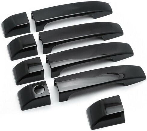 for Land Rover/Range Rover L322 Door Handle Cover Trim, Glossy Black ABS 9PC Set, Exterior Handle Bezel Protector 2002-2012 in Saudi Arabia