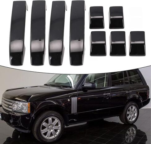 for Land Rover/Range Rover L322 Door Handle Cover Trim, Glossy Black ABS 9PC Set, Exterior Handle Bezel Protector 2002-2012 in Saudi Arabia