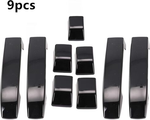 for Land Rover/Range Rover L322 Door Handle Cover Trim, Glossy Black ABS 9PC Set, Exterior Handle Bezel Protector 2002-2012 in Saudi Arabia
