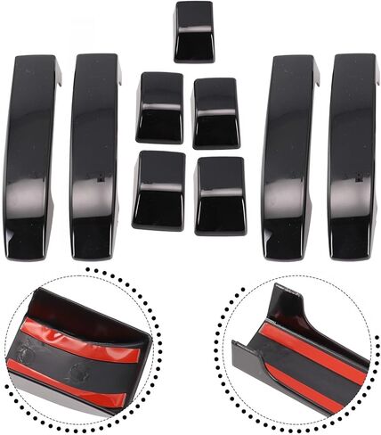 for Land Rover/Range Rover L322 Door Handle Cover Trim, Glossy Black ABS 9PC Set, Exterior Handle Bezel Protector 2002-2012 in Saudi Arabia