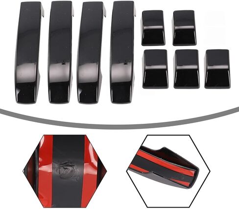 for Land Rover/Range Rover L322 Door Handle Cover Trim, Glossy Black ABS 9PC Set, Exterior Handle Bezel Protector 2002-2012 in Saudi Arabia