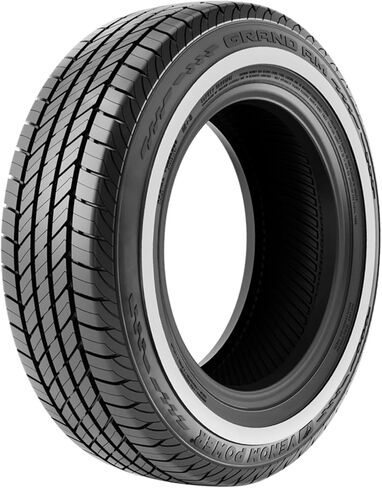Venom Power Grand AM Passenger Car All-Season Touring Radial Tire-155R15 155X15 155-15 82S نطاق التحميل SL 4-Ply WSW جدار جانبي أبيض in Kuwait