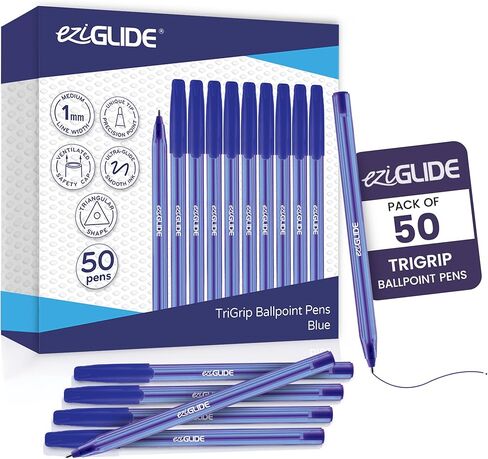أقلام حبر TriGrip Ballpoint Pen 10 عبوات، أقلام حبر جاف متعددة العبوات، نقطة متوسطة (1.0 مم) للكتابة اليدوية السلسة وأقلام أسطوانية مثلثة التدفق المتسقة للمدرسة والمنزل والمكتب (10، متنوعة) in Kuwait