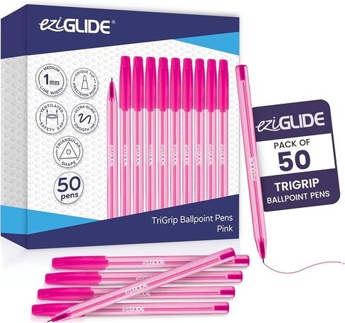 أقلام حبر TriGrip Ballpoint Pen 10 عبوات، أقلام حبر جاف متعددة العبوات، نقطة متوسطة (1.0 مم) للكتابة اليدوية السلسة وأقلام أسطوانية مثلثة التدفق المتسقة للمدرسة والمنزل والمكتب (10، متنوعة) in Kuwait