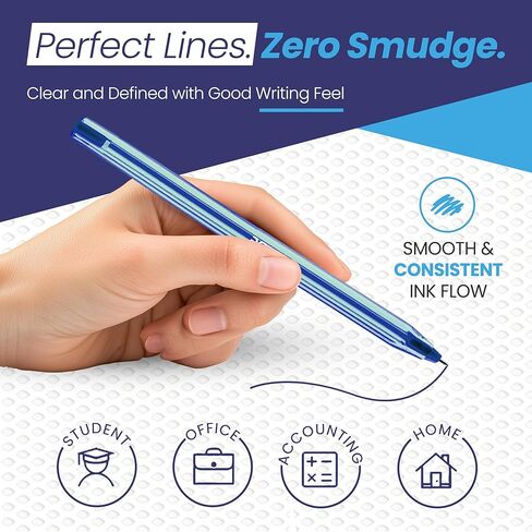 أقلام حبر TriGrip Ballpoint Pen 10 عبوات، أقلام حبر جاف متعددة العبوات، نقطة متوسطة (1.0 مم) للكتابة اليدوية السلسة وأقلام أسطوانية مثلثة التدفق المتسقة للمدرسة والمنزل والمكتب (10، متنوعة) in Kuwait