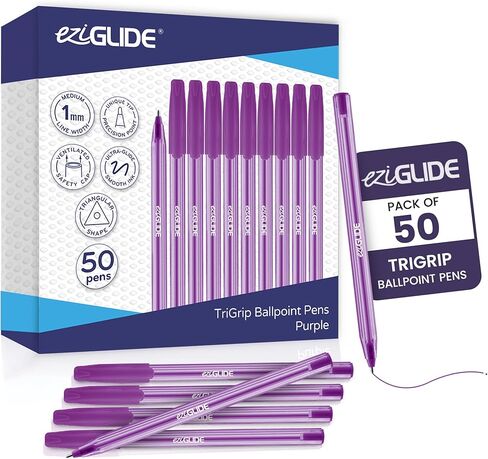 أقلام حبر TriGrip Ballpoint Pen 10 عبوات، أقلام حبر جاف متعددة العبوات، نقطة متوسطة (1.0 مم) للكتابة اليدوية السلسة وأقلام أسطوانية مثلثة التدفق المتسقة للمدرسة والمنزل والمكتب (10، متنوعة) in Kuwait