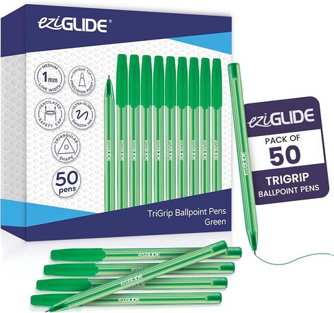أقلام حبر TriGrip Ballpoint Pen 10 عبوات، أقلام حبر جاف متعددة العبوات، نقطة متوسطة (1.0 مم) للكتابة اليدوية السلسة وأقلام أسطوانية مثلثة التدفق المتسقة للمدرسة والمنزل والمكتب (10، متنوعة) in Kuwait