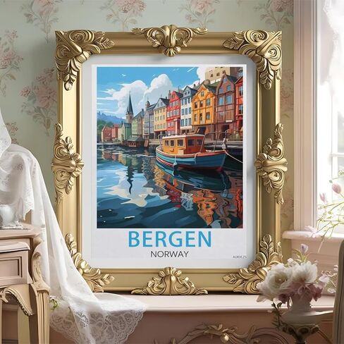 AUKVLZS Paint by Numbers for Adults, Norway, DIY Paint by Numbers Kits for Adults on Canvas with Brushes and Acrylic Pigment Oil Painting Kits Home Decor Gift (40x50cm) in Saudi Arabia