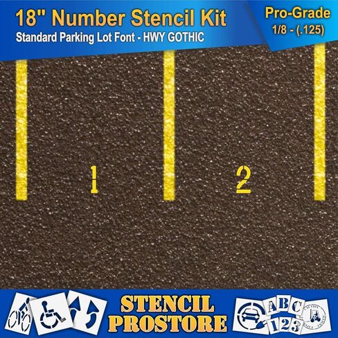 Pavement Stencils - 18 inch Number KIT Stencil Set - (12 Piece) - 18" x 9" x 1/8" (128 mil) - Pro-Grade in Saudi Arabia