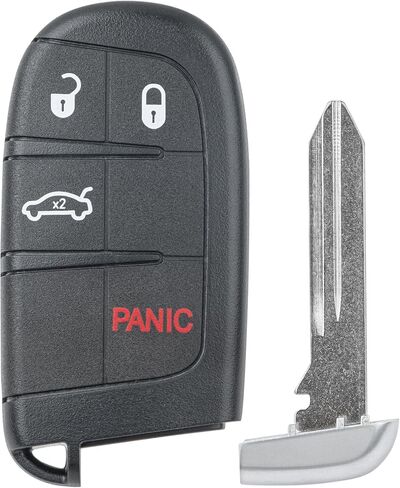 استبدال Vurkcy Key Fob لـ 2011-2018 دودج تشارجر كرايسلر 300/15-18 تشالنجر/ 14-16 دارت سيارة التحكم عن بعد للدخول بدون مفتاح، M3N-40821302 M3N40821302، 4 أزرار in Kuwait